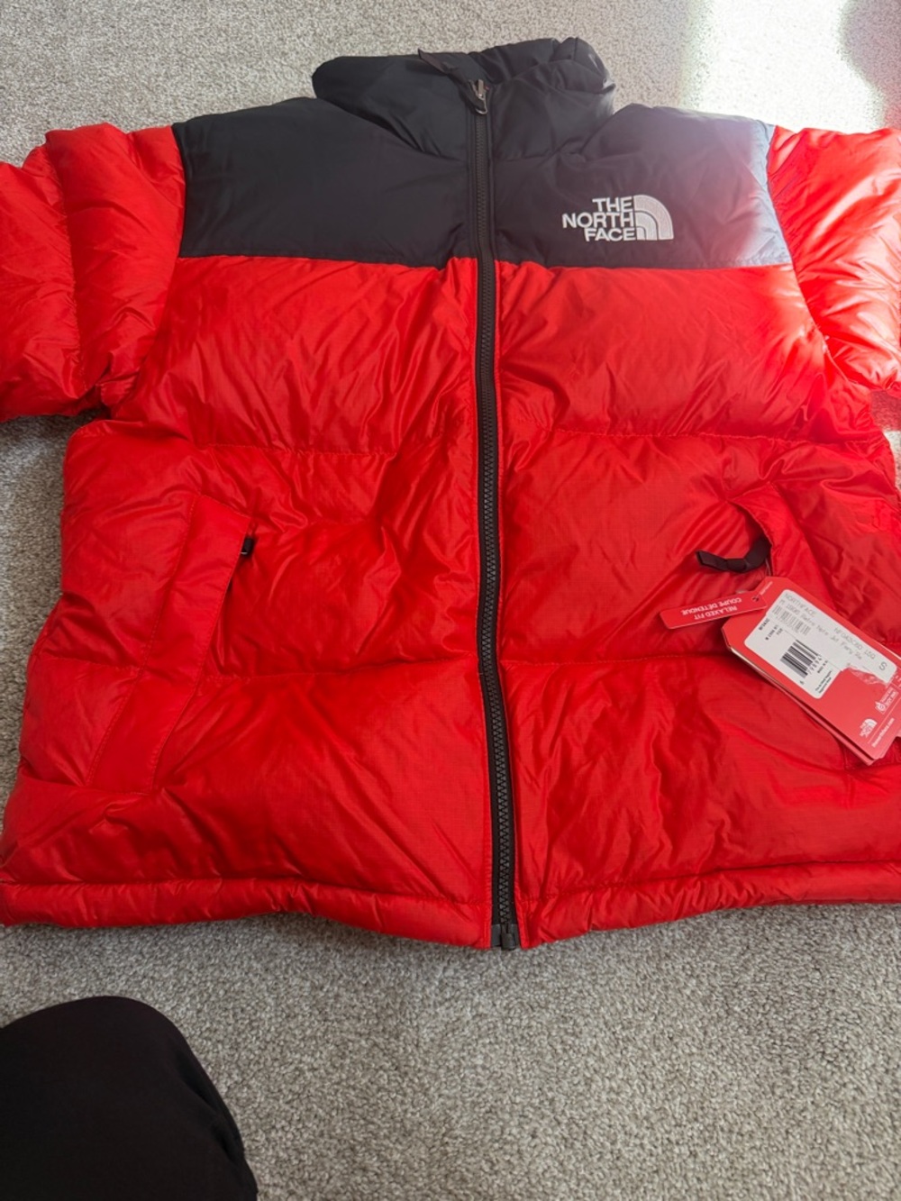 The North Face Red & Black Puffer Coat